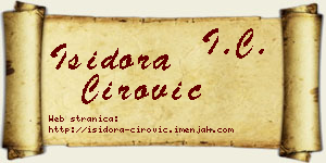 Isidora Ćirović vizit kartica